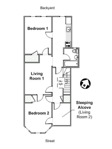 New York 2 Bedroom apartment - apartment layout  (NY-16054)