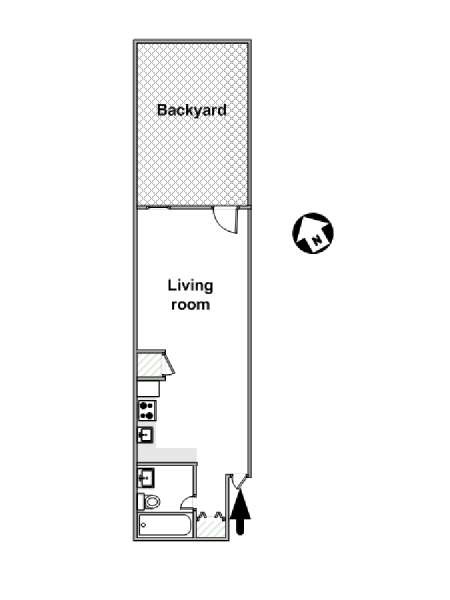 New York Monolocale appartamento - piantina approssimativa dell' appartamento  (NY-16080)