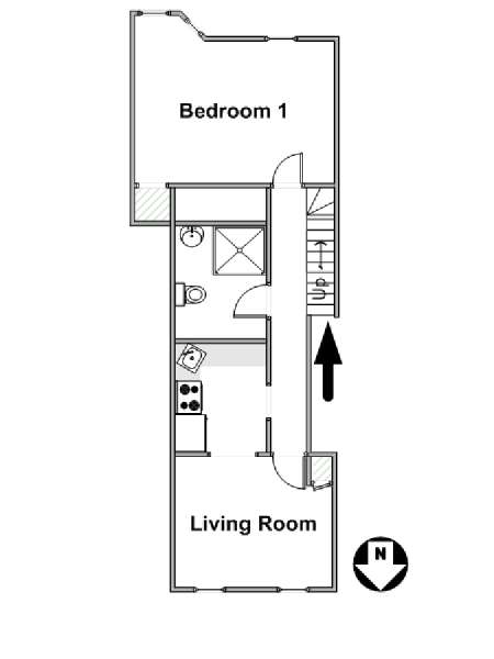 New York 1 Bedroom accommodation - apartment layout  (NY-16091)