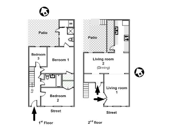New York Apartment 3 Bedroom Duplex Rental In Brooklyn Image Slider New York 3 Bedroom Duplex Apartment Layout Ny 16110