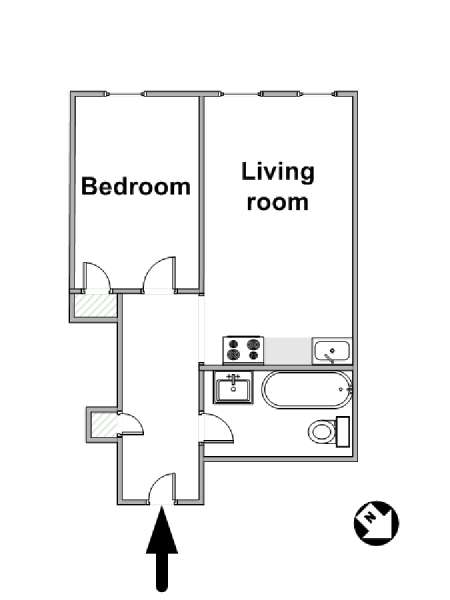 New York 1 Bedroom apartment - apartment layout  (NY-16124)