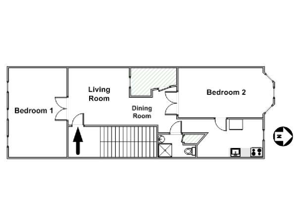 New York 2 Bedroom accommodation - apartment layout  (NY-16131)