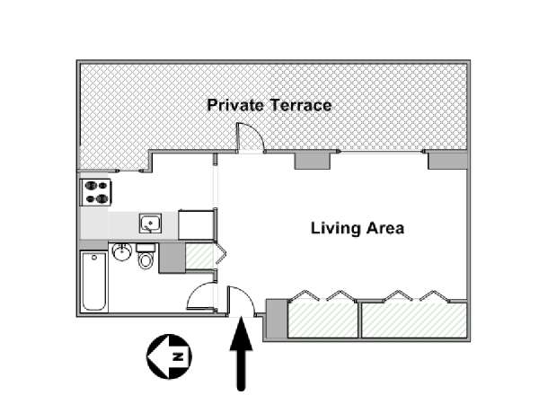 New York Studio apartment - apartment layout  (NY-16138)