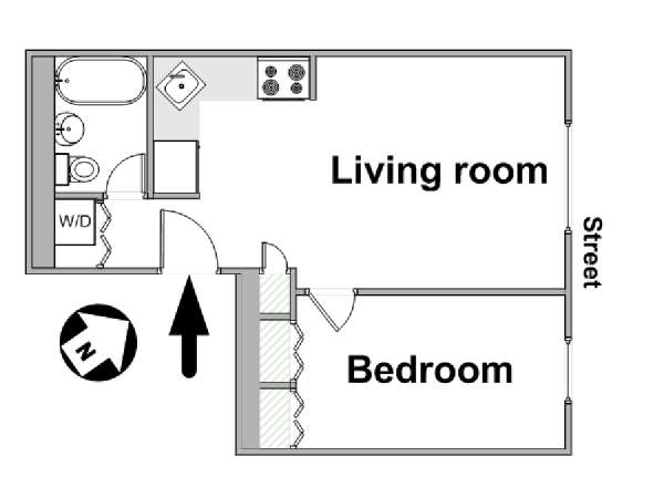 New York 1 Bedroom apartment - apartment layout  (NY-16146)