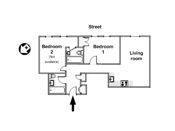 Nueva York 2 Dormitorios piso para compartir - esquema  (NY-16161)