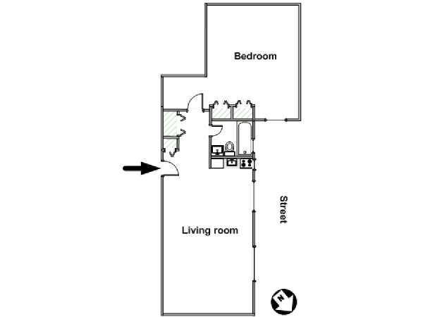 New York 1 Bedroom apartment - apartment layout  (NY-16180)
