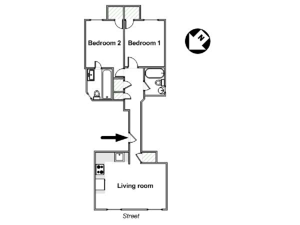 New York 2 Bedroom apartment - apartment layout  (NY-16240)