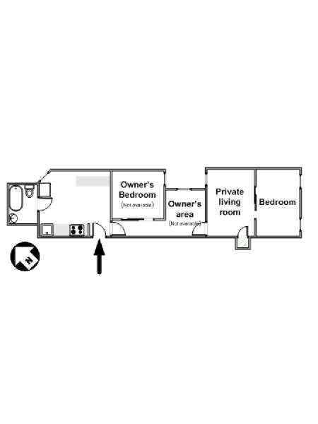 New York T3 appartement colocation - plan schématique  (NY-16251)