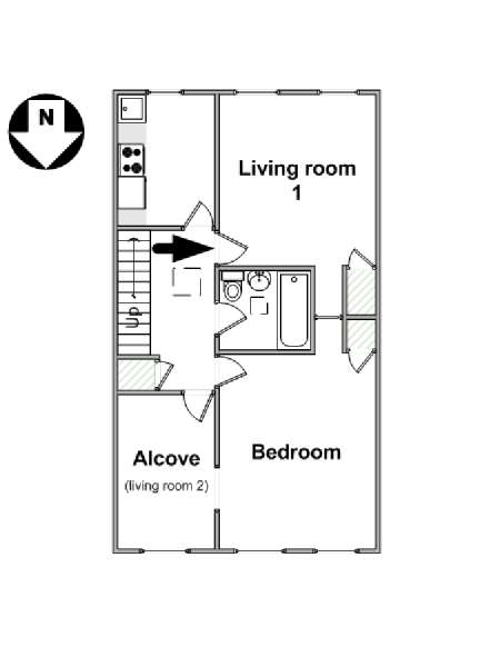 New York 2 Zimmer ferienwohnung - layout  (NY-16260)