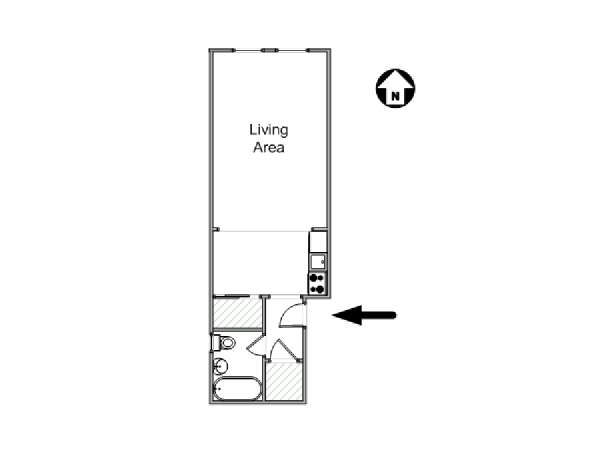 New York Studio T1 logement location appartement - plan schématique  (NY-16300)