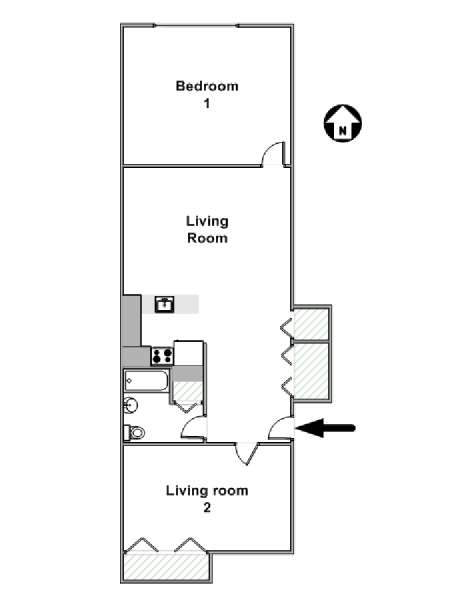 New York 2 Zimmer wohnungsvermietung - layout  (NY-16320)