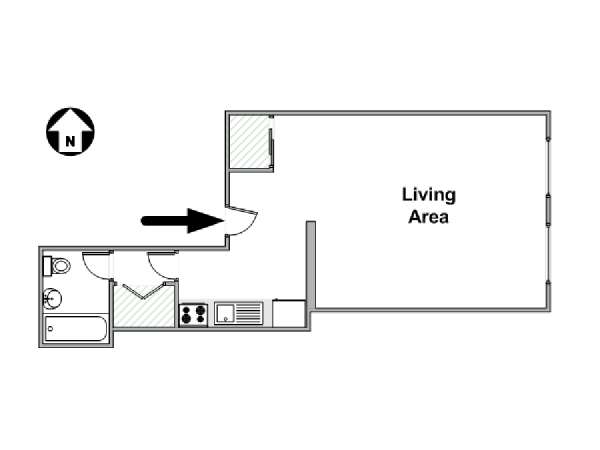 New York Monolocale appartamento - piantina approssimativa dell' appartamento  (NY-16336)