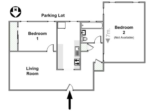 New York 2 Bedroom roommate share apartment - apartment layout  (NY-16355)