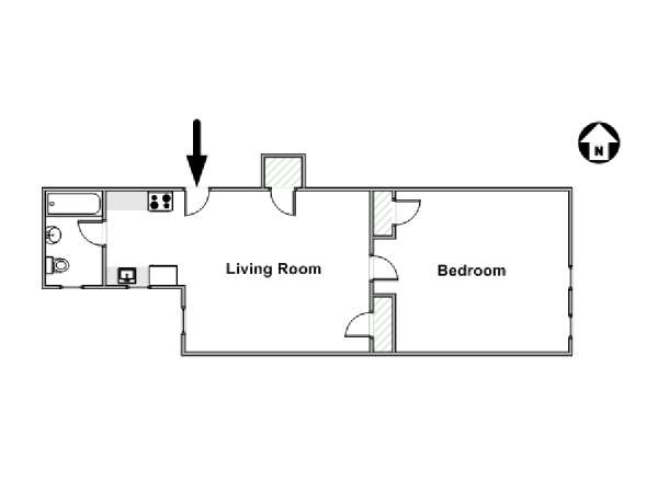 New York 1 Bedroom apartment - apartment layout  (NY-16371)