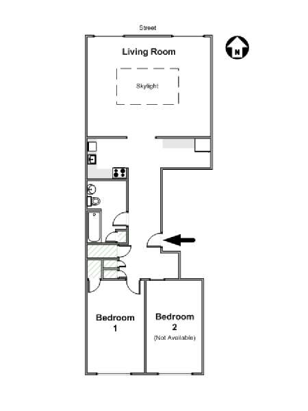 New York T3 appartement colocation - plan schématique  (NY-16384)