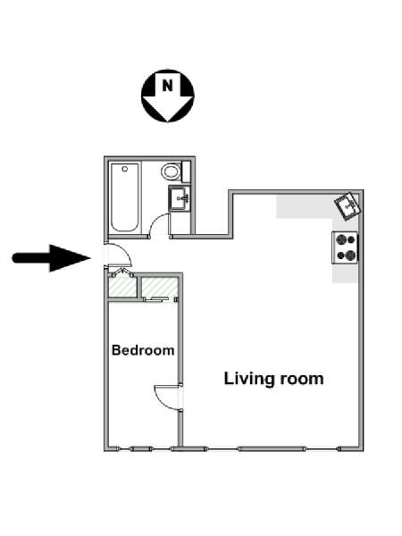 New York 1 Bedroom apartment - apartment layout  (NY-16386)