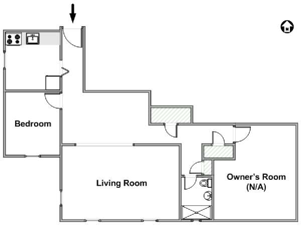 New York 2 Bedroom roommate share apartment - apartment layout  (NY-16389)