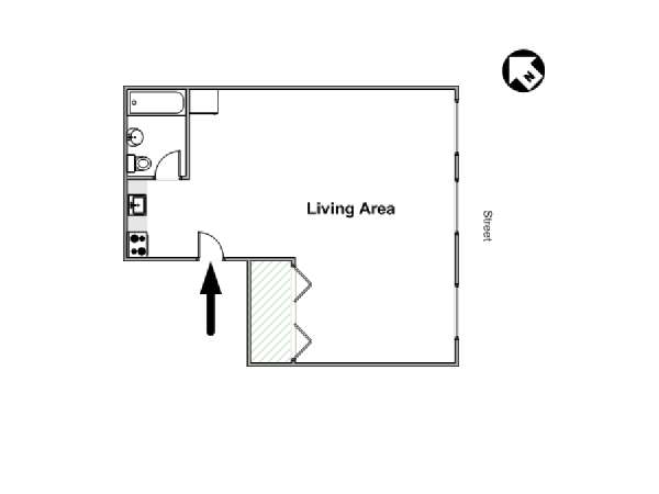 New York Studio T1 logement location appartement - plan schématique  (NY-16409)
