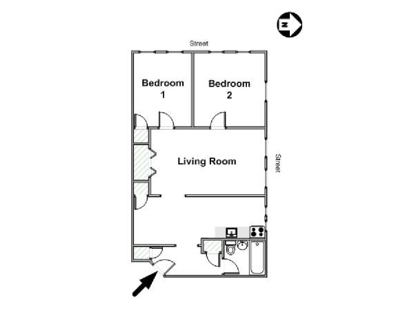 New York 2 Bedroom apartment - apartment layout  (NY-16441)