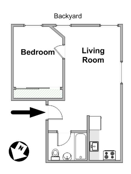 New York 1 Bedroom apartment - apartment layout  (NY-16445)
