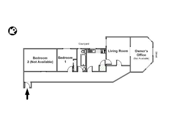 New York T3 appartement colocation - plan schématique  (NY-16448)