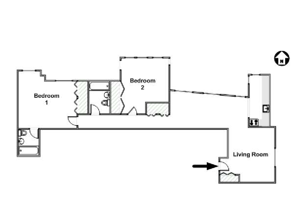 Nueva York 2 Dormitorios apartamento - esquema  (NY-16504)