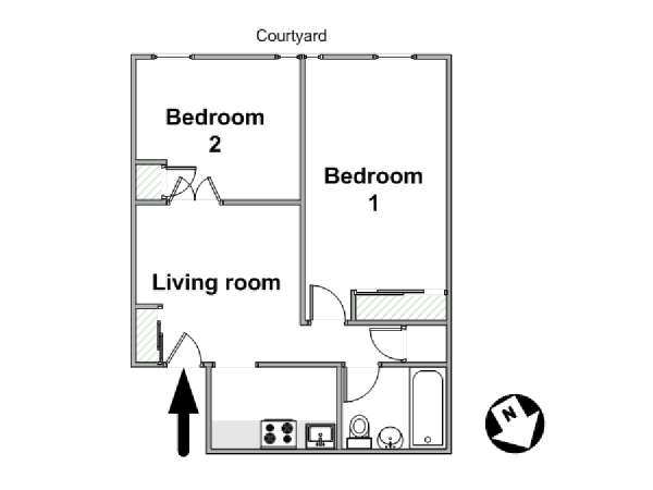 New York 2 Camere da letto appartamento - piantina approssimativa dell' appartamento  (NY-16521)