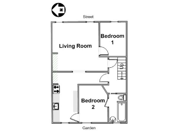 New York 2 Camere da letto appartamento casa vacanze - piantina approssimativa dell' appartamento  (NY-16527)