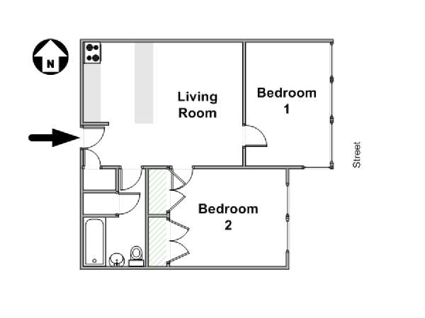 New York 2 Bedroom apartment - apartment layout  (NY-16557)