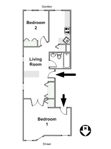 New York 2 Bedroom apartment - apartment layout  (NY-16567)