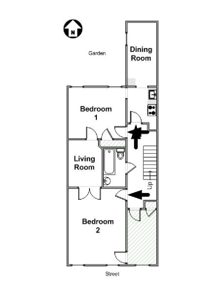 New York 2 Camere da letto appartamento - piantina approssimativa dell' appartamento  (NY-16569)