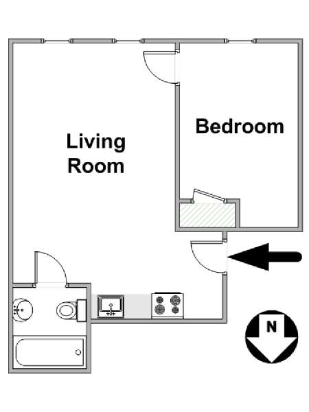 New York 1 Bedroom apartment - apartment layout  (NY-16627)