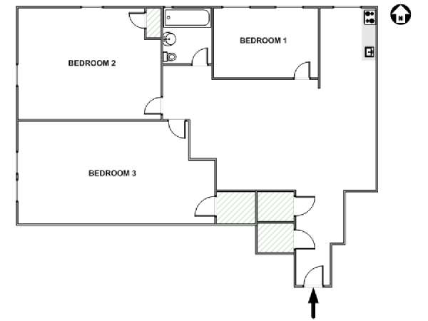 New York 3 Bedroom apartment - apartment layout  (NY-16629)