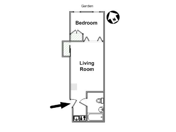 New York 1 Bedroom apartment - apartment layout  (NY-16634)
