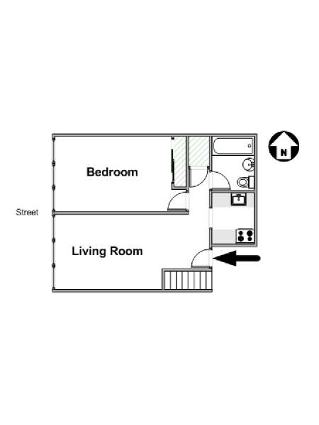 New York 1 Bedroom apartment - apartment layout  (NY-16710)