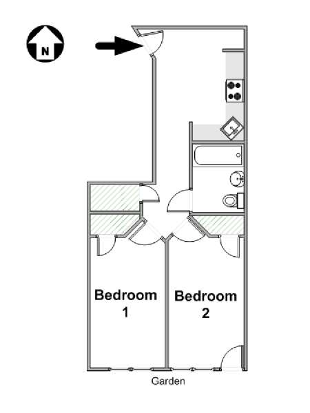 New York 2 Bedroom roommate share apartment - apartment layout  (NY-16715)