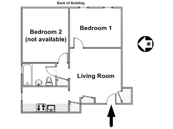New York 2 Bedroom roommate share apartment - apartment layout  (NY-16790)