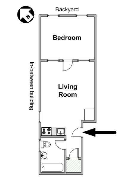 New York 1 Bedroom apartment - apartment layout  (NY-16800)
