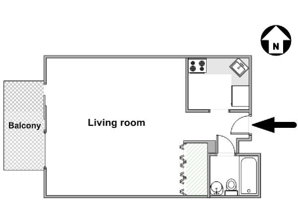 New York Studio apartment - apartment layout  (NY-16804)