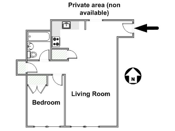 New York 3 Bedroom roommate share apartment - apartment layout  (NY-16823)