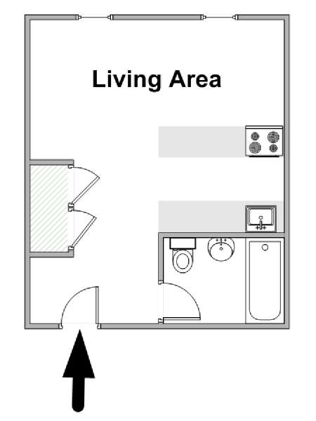 New York Studiowohnung wohnungsvermietung - layout  (NY-16842)