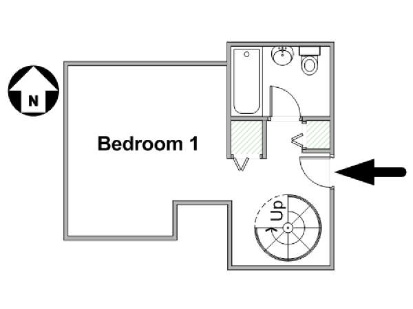 New York T2 - Duplex appartement colocation - plan schématique  (NY-16861)