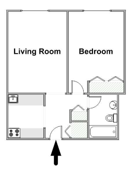 New York 1 Bedroom apartment - apartment layout  (NY-16867)