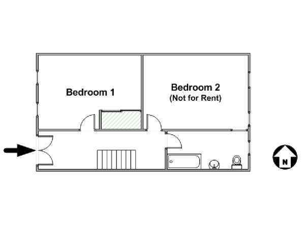 New York 2 Camere da letto stanza in affitto - piantina approssimativa dell' appartamento  (NY-16871)