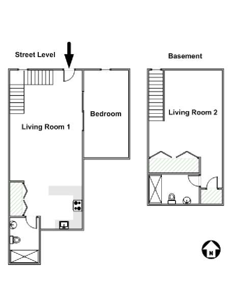 New York T2 logement location appartement - plan schématique  (NY-16872)