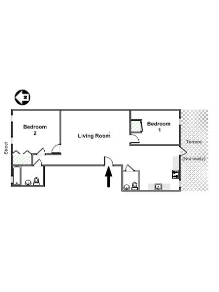 New York 2 Bedroom accommodation - apartment layout  (NY-16921)