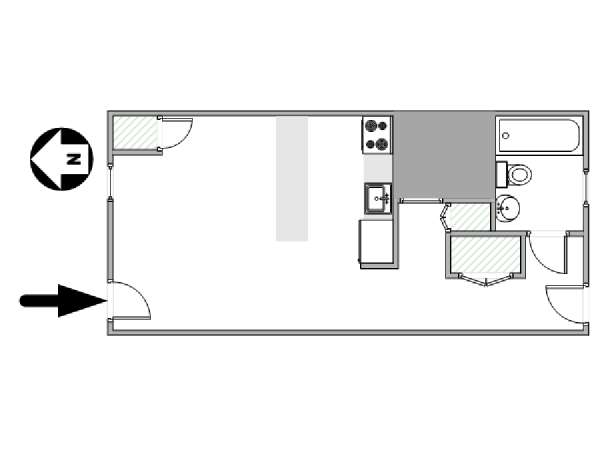 New York Monolocale appartamento - piantina approssimativa dell' appartamento  (NY-16971)
