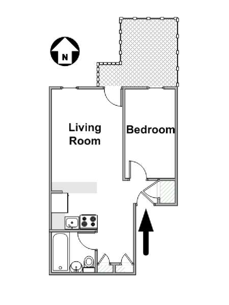 New York 1 Bedroom apartment - apartment layout  (NY-16992)