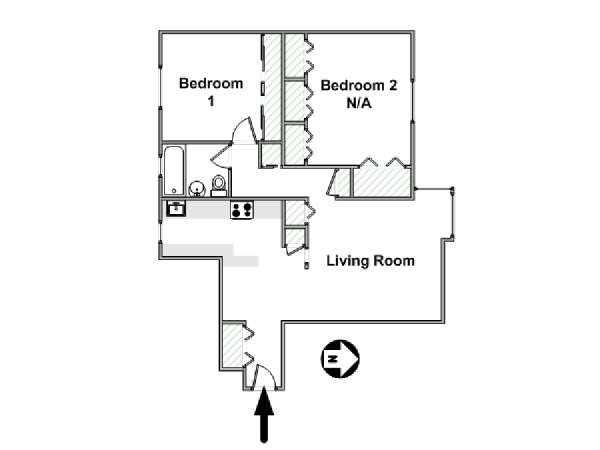 New York 3 Zimmer wohngemeinschaft - layout  (NY-17000)