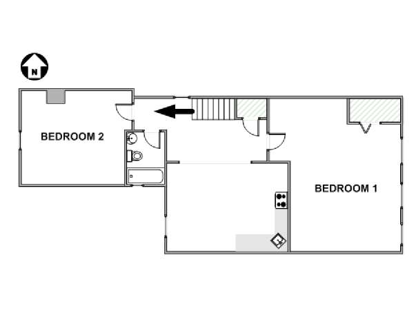 New York 2 Camere da letto appartamento casa vacanze - piantina approssimativa dell' appartamento  (NY-17064)